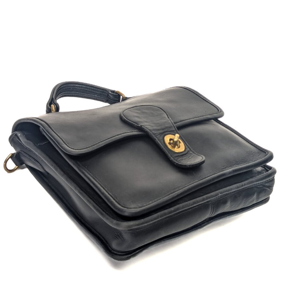 COACH USA Vintage Station Shoulder Bag Black Leather - Picture 7 of 15